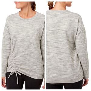 Reebok Women's Grey/ Black Side Cinch Crewneck Sweatshirt Size Medium